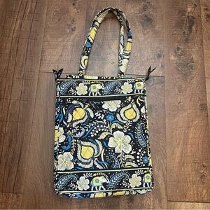 Vera bradley ellie blue yellow black laptop bag handles padded retired